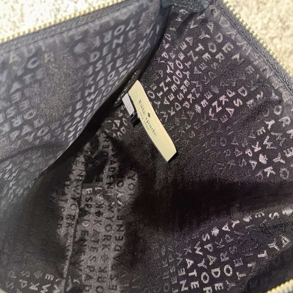 Kate Spade Gia Black Leather Zip Clutch Pouch 7x10 - Picture 4 of 4